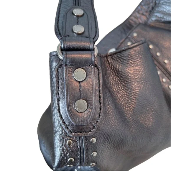 MICHAEL KORS METALLIC LEATHER STUDDED BAG - Picture 6 of 14